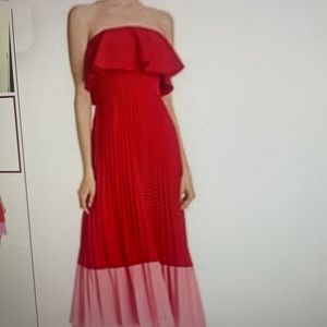 Red and pink Aidan Mattox dress from Bloomingdales. Spaghetti straps size 4